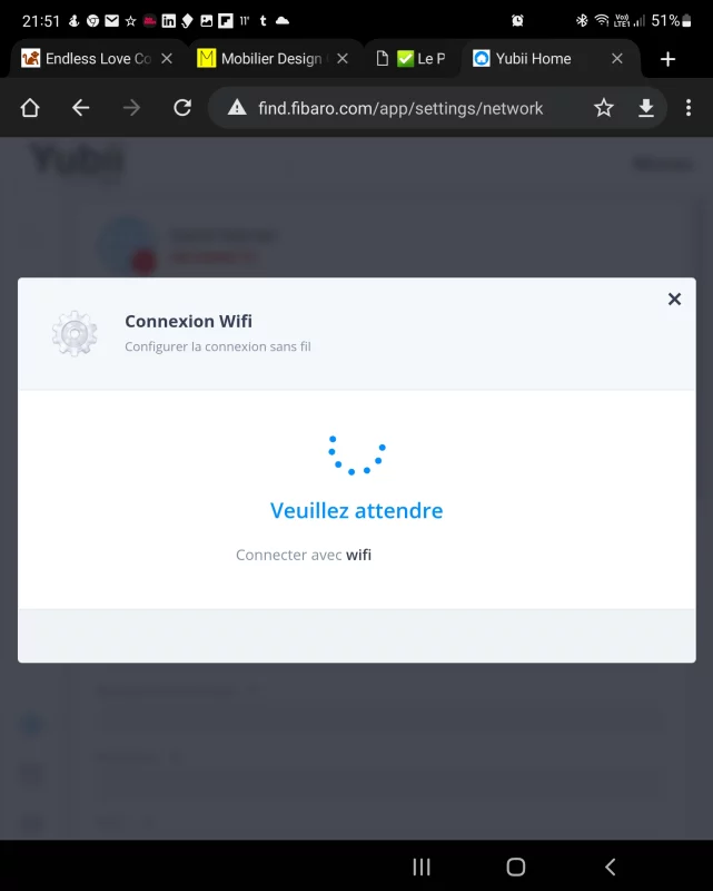 Yubii Home - Connexion wifi